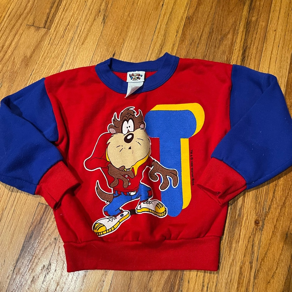 Vintage looney tunes Red and Blue Taz Sweatshirt